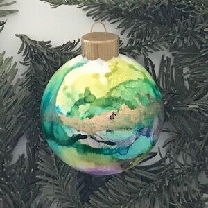 Modern Hand Painted Glass Ornament